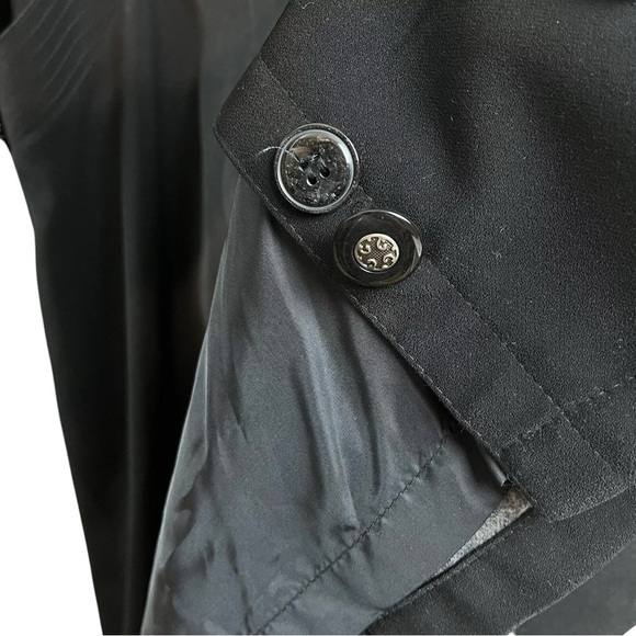 Vtg Rainshedder Leopard Print Trim Buttoned Trench Coat Jacket Black Gray Size 8 - Picture 6 of 8